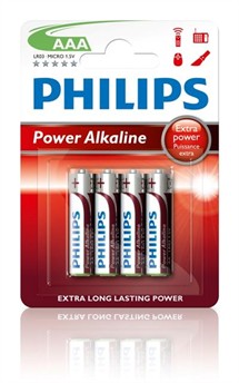 LR03 / AAA Philips Power Alkaline 1,5V (pk. á 4 stk)